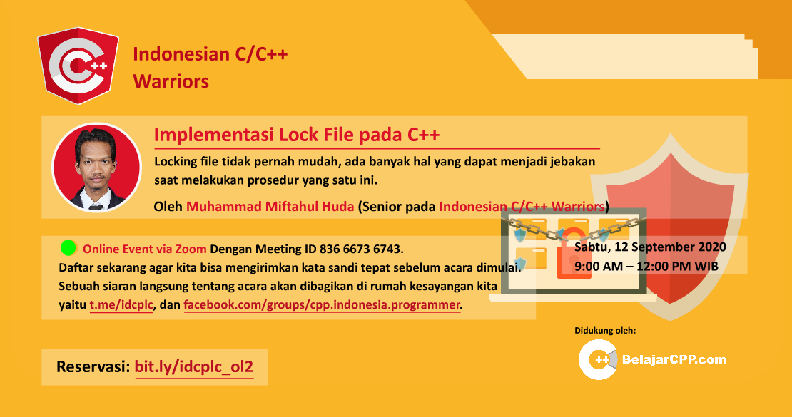 Implementasi Lock File pada C++ (Windows dan Linux) bareng Huda Permata Tunggal, salah satu sesepuh Indonesian C/C++ Warriors